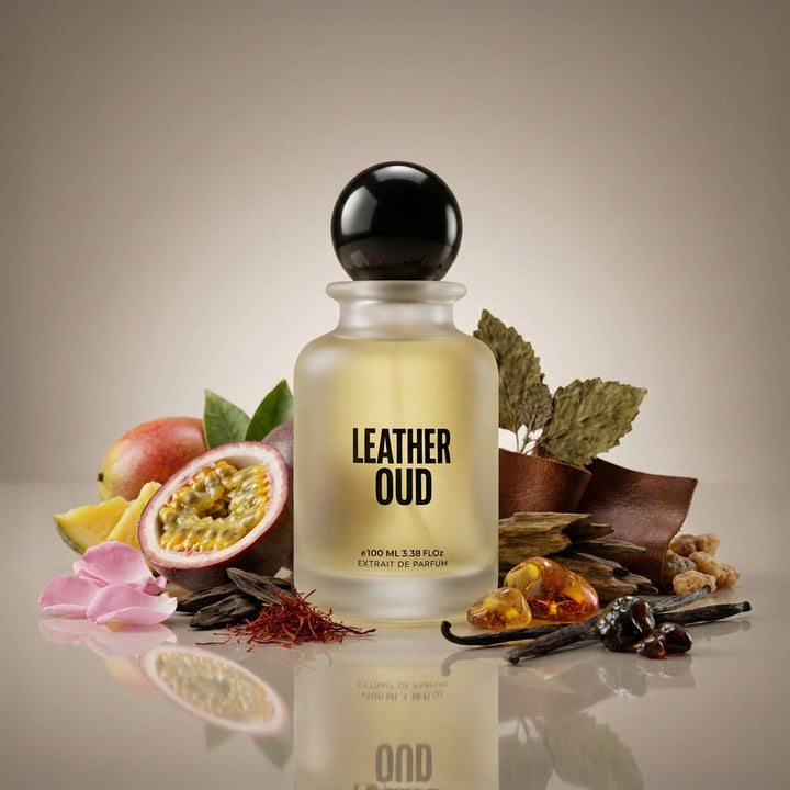 Leather Oud Extrait de Parfum – Exotic Passionfruit, Saffron & Smoked Leather