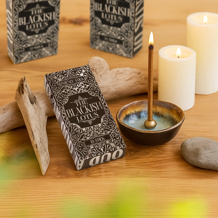 Al Oud The Blackish Lotus Incense Sticks - Sweet Vanilla & Cinnamon Infusion | Premium Agarbathi Room Freshener