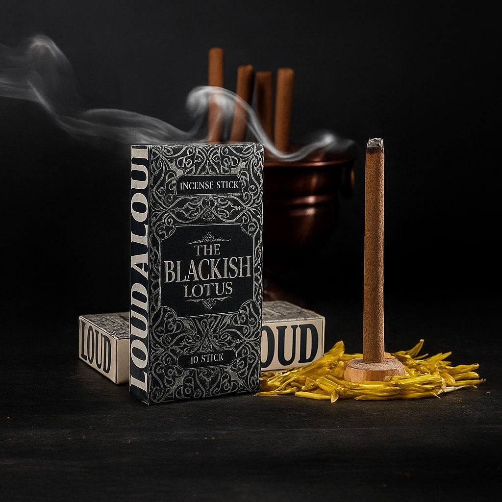 Al Oud The Blackish Lotus Incense Sticks - Sweet Vanilla & Cinnamon Infusion | Premium Agarbathi Room Freshener