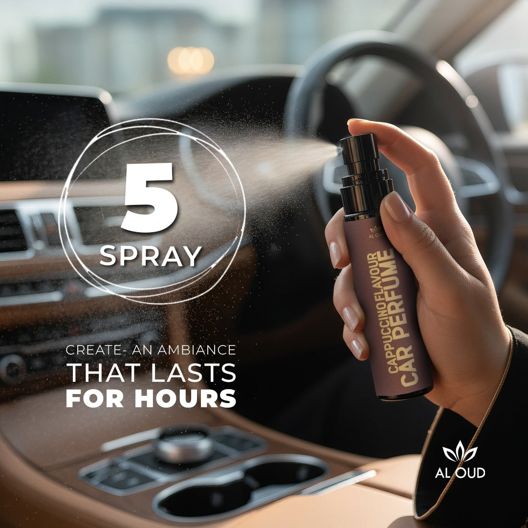 Al Oud Cappuccino Car Perfume | Aromatic Coffee, Creamy Vanilla & Musky Scent | 100ml