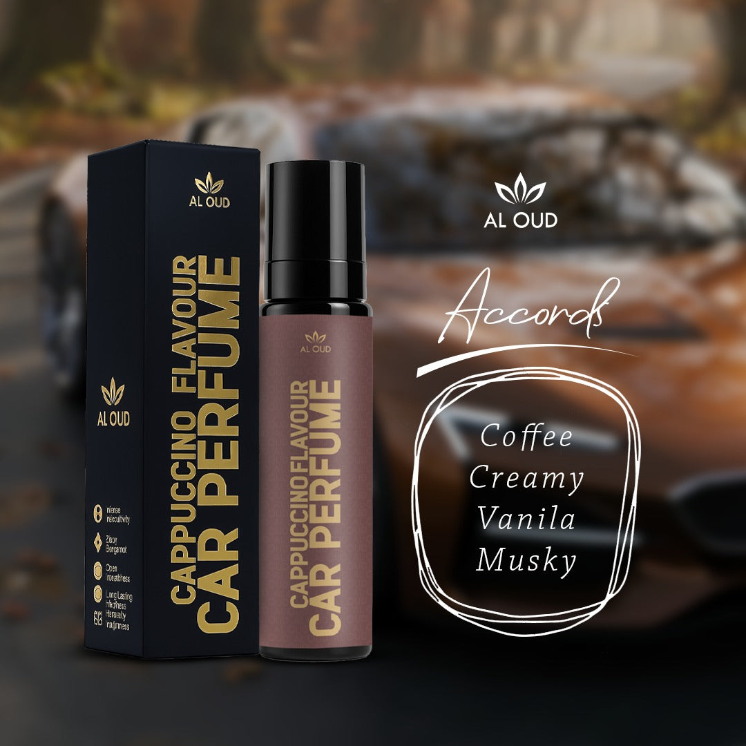 Al Oud Cappuccino Car Perfume | Aromatic Coffee, Creamy Vanilla & Musky Scent | 100ml