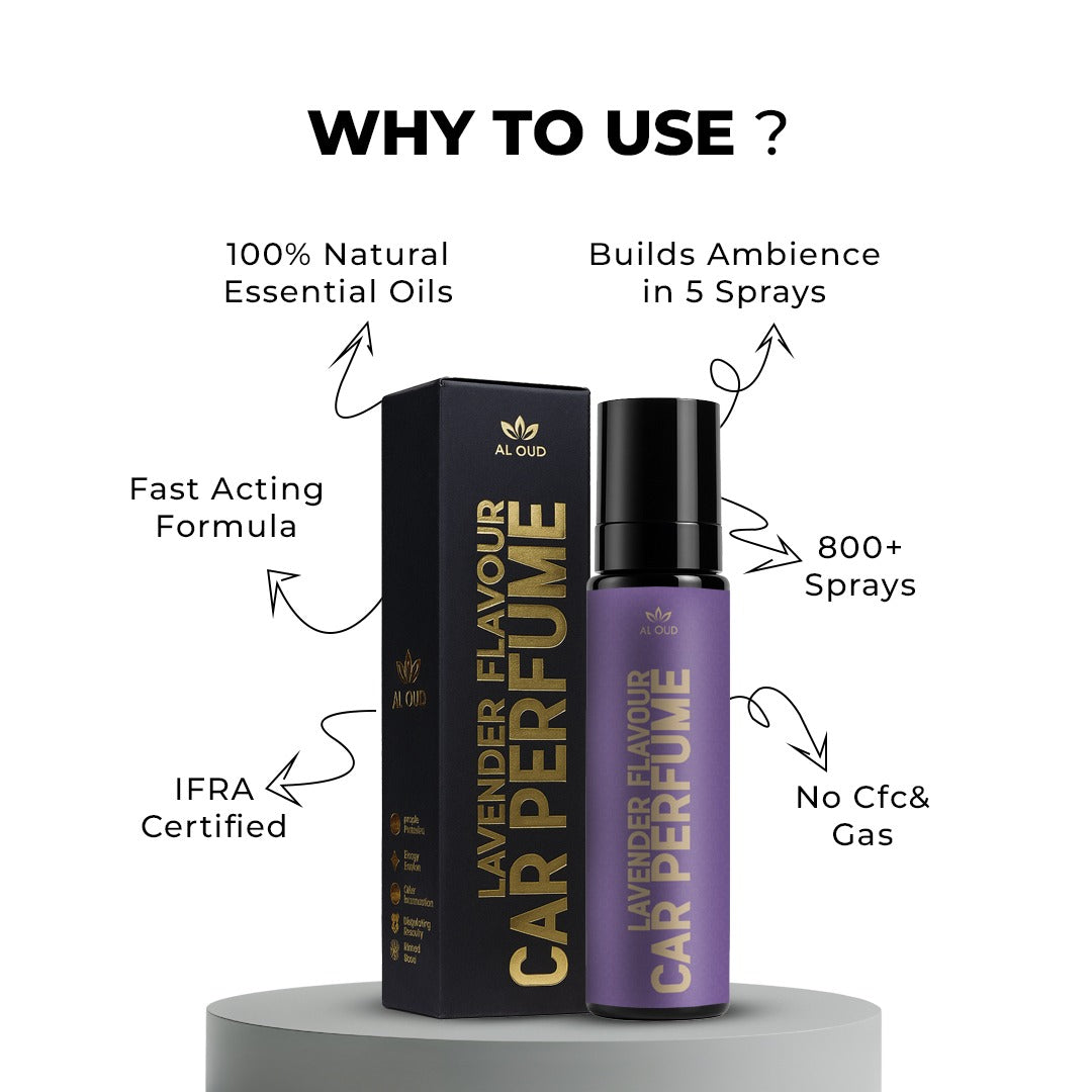 Al Oud Lavender Car Perfume | Calming, Warm & Sweet Floral Fragrance with Vanilla | 100ml