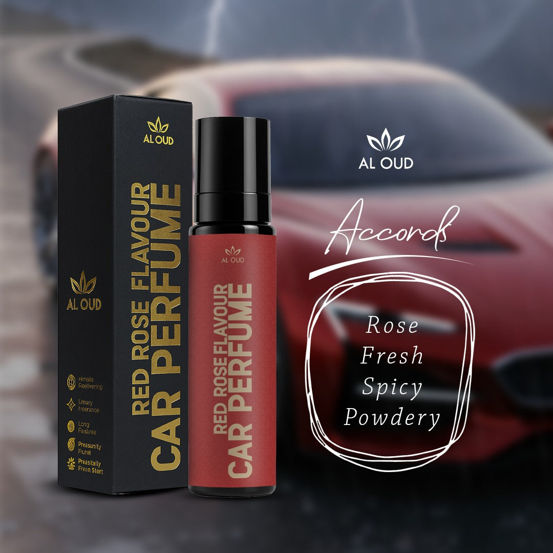 Al Oud Red Rose Car Perfume | Elegant Floral & Fresh Musky Scent | Powdery & Woody Notes | 100ml