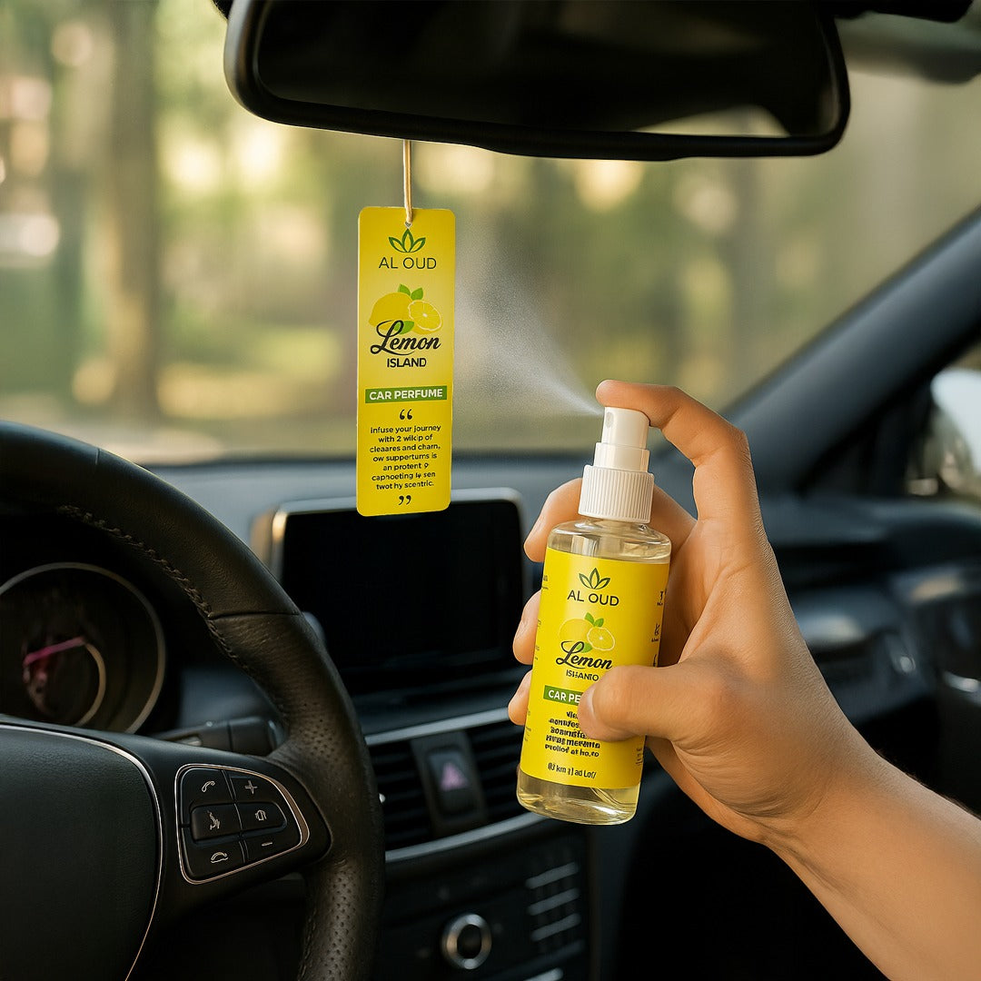 Al Oud Car Perfume 50ml – Lemon Island | Long-Lasting Car Air Freshener