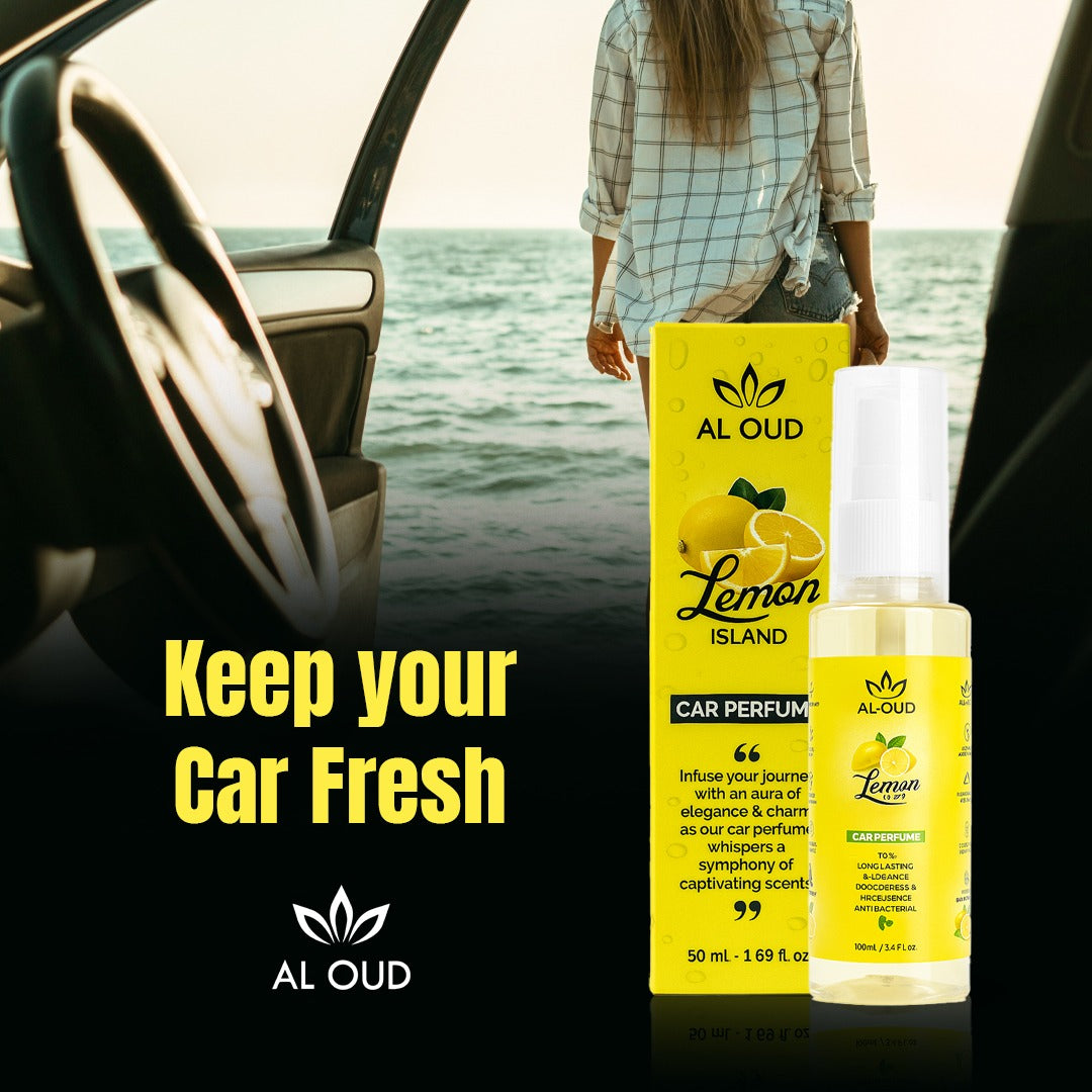 Al Oud Car Perfume 50ml – Lemon Island | Long-Lasting Car Air Freshener