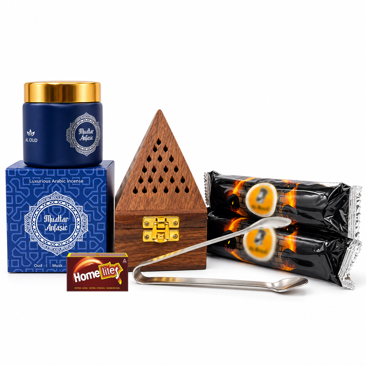 AL OUD Muattar Anfasic Combo – 40g with Burner & Accessories
