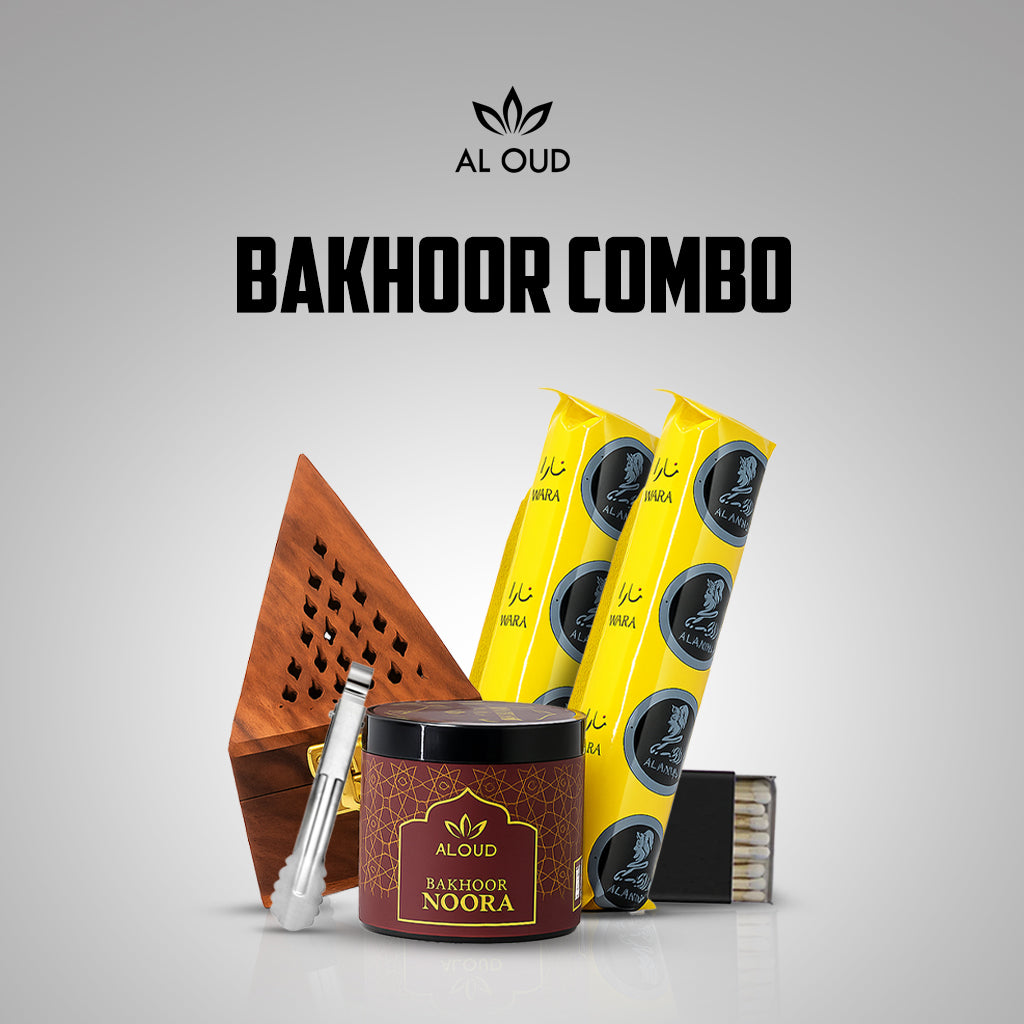 Al Oud Bakhoor Combo Set – Burner + Charcoal + 50g Bakhoor (Choose Any Flavor)