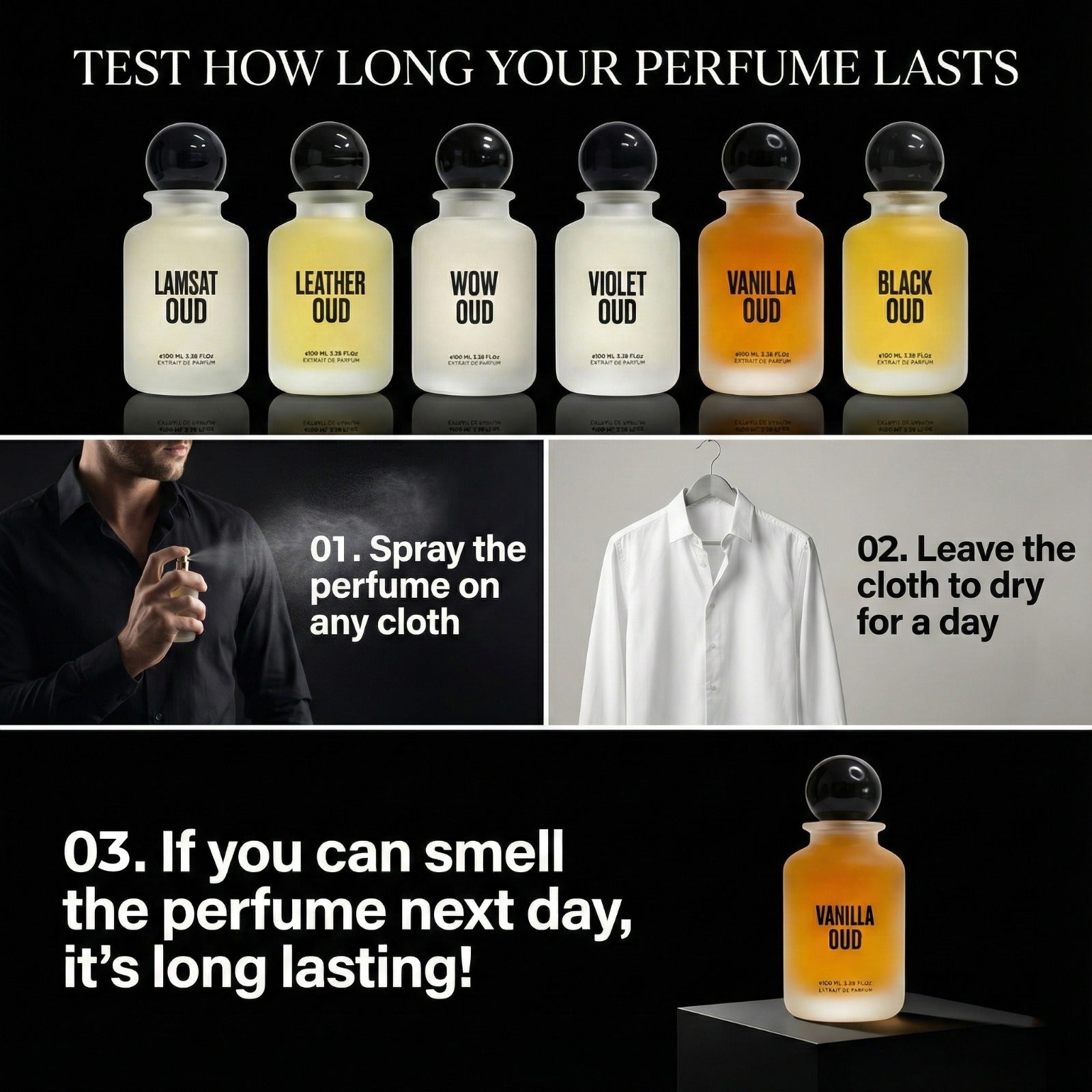 Black Oud Eau de Parfum – Intense Musk, Saffron & Smoky Incense