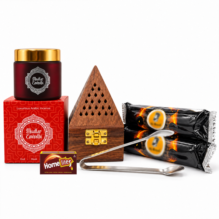 AL OUD Muattar Emerathi Combo – 40g with Burner & Accessories